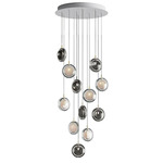 Lens Multi Light Chandelier - White / White / Smoke
