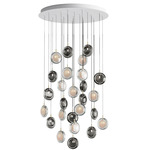 Lens Multi Light Chandelier - White / White / Smoke