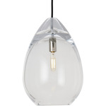 Alina Medium Accent Pendant - Polished Nickel / Clear