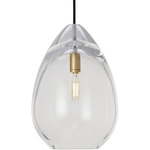 Alina Medium Accent Pendant - Natural Brass / Clear