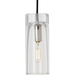 Horizon Small Accent Pendant - Polished Nickel / Clear
