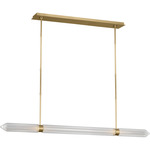 Langston Linear Chandelier - Plated Brass / Clear