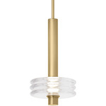 Laurel Pendant - Natural Brass / Clear