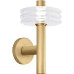 Laurel Wall Sconce - Natural Brass / Clear