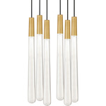 Pylon Crystal Chandelier - Natural Brass / Crystal