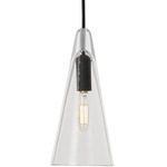 Selina Small Accent Pendant - Nightshade Black / Clear