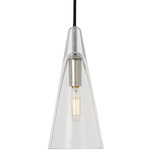 Selina Small Accent Pendant - Polished Nickel / Clear