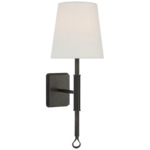 Griffin Wall Sconce - Bronze / Chocolate Leather / Linen