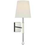 Griffin Wall Sconce - Polished Nickel / Parchment Leather / Linen