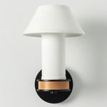 Pillaret Rise Wall Sconce - Black / Maple / Cream