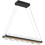 Bruco Linear Chandelier - Black / Clear