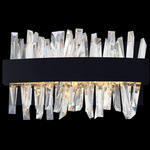 Glacier Bathroom Vanity Light - Matte Black / Firenze Clear