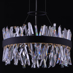 Glacier Round Pendant - Matte Black / Firenze Clear