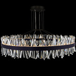 Glacier Round Pendant - Matte Black / Firenze Clear