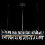 Glacier Wave Linear Pendant - Matte Black / Firenze Clear