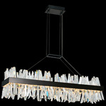 Glacier Linear Chandelier - Matte Black / Firenze Clear