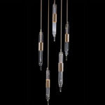 Lucca Foyer Pendant - Brushed Champagne Gold / Firenze Clear