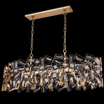 Inclanata Linear Chandelier - Winter Brass / Firenze Clear