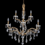 Venere Chandelier - Brass / Firenze Clear