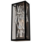 Glacier Esterno Outdoor Wall Sconce - Matte Black / Firenze Clear