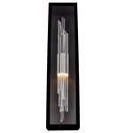 Lucca Esterno Outdoor Wall Sconce - Matte Black / Chrome / Firenze Clear