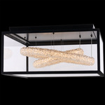 Lina Esterno Circular Crystal Outdoor Ceiling Light - Matte Black / Firenze Clear