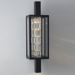 Colonna Outdoor Wall Sconce - Matte Black / Firenze Clear