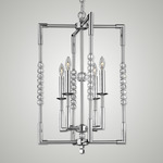 Magro Box Chandelier - Pewter / Polished Nickel / Crystal