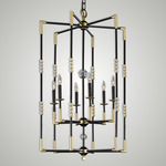 Magro Chandelier - Black / Old Brass / Crystal