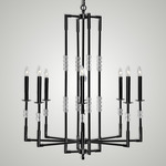 Magro 8 Light Outer Chandelier - Black / Crystal