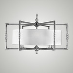Magro Shade Chandelier - Pewter / Polished Nickel / White Linen