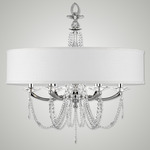 Kensington Swag Shade Chandelier - Polished Nickel / White Linen