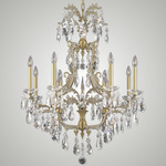 Parisian Chandelier - Antique White Glossy / Crystal