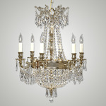 Valencia Chandelier - Polished Brass w/ Black Inlay / Crystal