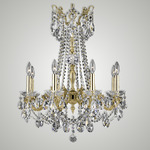 Crystella Chandelier - Polished Brass with Black Inlay / Crystal