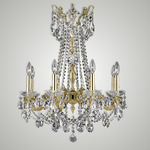 Crystella Chandelier - Polished Brass w/ Black Inlay / Crystal