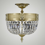 Finisterra Round Ceiling Light - True Brass / Crystal
