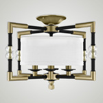 Magro Ceiling Light - Black / Old Brass / White Linen