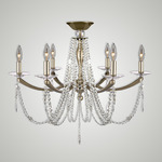 Kensington Swag Ceiling Light - Old Brass / Crystal