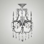 Parisian Ceiling Light - Antique Silver / Crystal