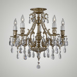 Chateau Ceiling Light - True Brass / Crystal