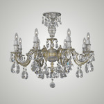 Marlena Ceiling Light - Antique White Glossy / Crystal