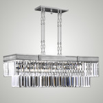 Valencia Linear Chandelier - Pewter / Crystal