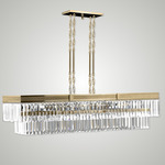 Valencia Rectangular Chandelier - Polished Brass / Crystal