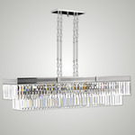 Valencia Rectangular Chandelier - Polished Nickel / Crystal