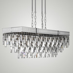 Valencia Modern Linear Pendant - Polished Nickel / Crystal