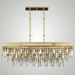 Valencia Modern Linear Pendant - Old Brass / Crystal