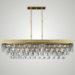 Valencia Large Linear Pendant - Old Brass / Crystal