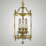 Lantern Pendant - True Brass / Crystal