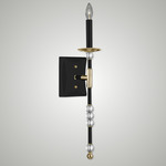 Magro Wall Sconce - Black / Old Brass / Crystal